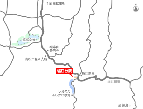 高松市民病院塩江分院地図