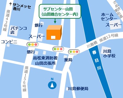 サブセンター山田の地図
