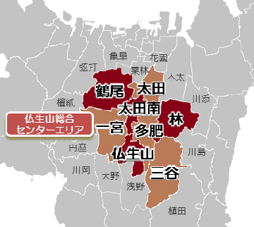 仏生山総合センター区域図