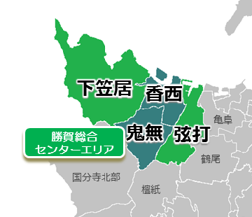 勝賀総合センターエリアの区域図