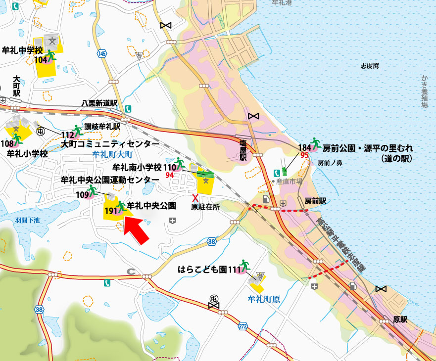牟礼地域コミュニティ別ハザードマップ
