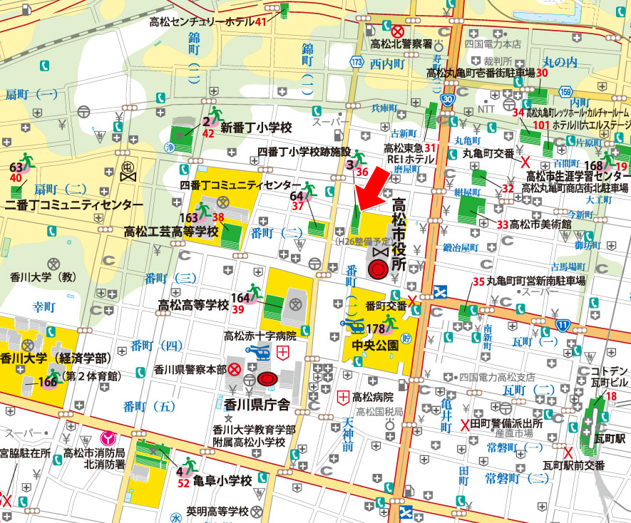 住宅地図 香川県高松市 1988年 フルネーム・番地入り